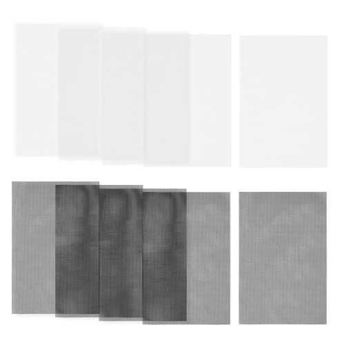 lasuroa 10pcs Flower Pot Mesh Pad, 11.8x7.87 Inch Bonsai Drainage Screens Plant Pot Drainage Mesh Barrier Mat for Preventing Soil and Substrate Leakage (White, Black) - color: White,black