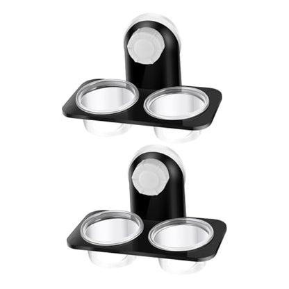 BESPORTBLE 2pcs Suction Cup Reptile Feeders Double Bowls for Food and Water Durable Reptile Feeding Dishes with Strong Suction for Lizards Geckos and Bearded Dragons