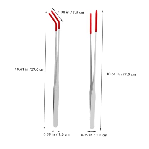 2pcs Straight Curved Tongs for Flexible Handling Safe Distance Feeding for Lizards Snakes and Aquarium Plants