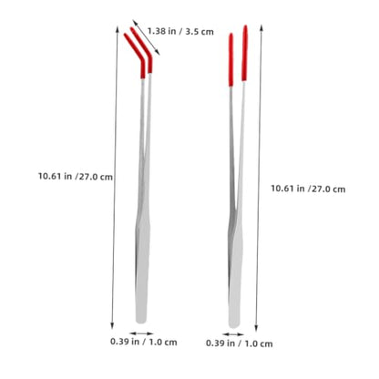 2pcs Straight Curved Tongs for Flexible Handling Safe Distance Feeding for Lizards Snakes and Aquarium Plants