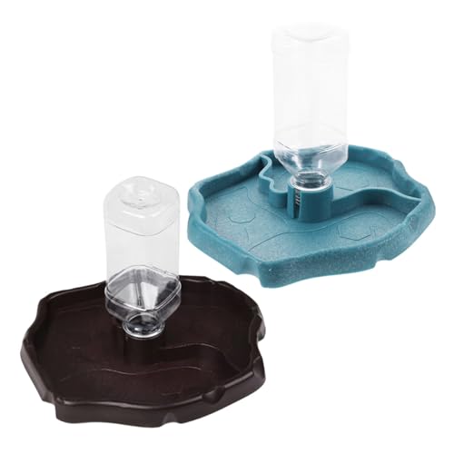Automatic Reptile Water Feeder and Food Dish for Turtles and Lizards, Sturdy Water Bowl with Reservoir, Suitable for Bearded Dragons and Terrestrial Reptiles in Terrariums
