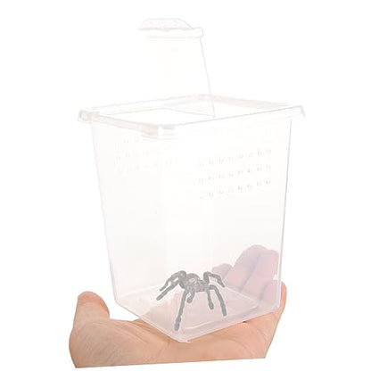 GANAZONO Clear Reptile Feeding Box Ventilation Habitat Container for and Insect Breeding Transparent Observation Case for Reptile Care