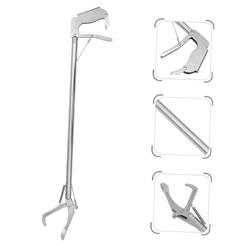 Stainless Steel Snake Catcher Clip Practical Folding Trap Clamp with Lock 36-inch Long Reach Reptile Handling Tool for Safe and Effortless Snake Capture