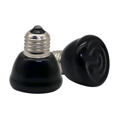 Mini Reptile Heat Lamp Bulb Ceramic Infrared Heat Emitter（4 Pack） E26/E27 Base, AC110V, for Pet Amphibian Snake, Turtle, Lizard, Chicken, Brooder Coop, No Light (50, Watts)