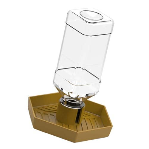 Pet Reptiles Waterer Automatic Water Dispenser for Terrariums and Habitats Water Bottle Drinking Bowl for Lizards Space Saving Reptiles Bottle - color: Earthy yellow, size: Small