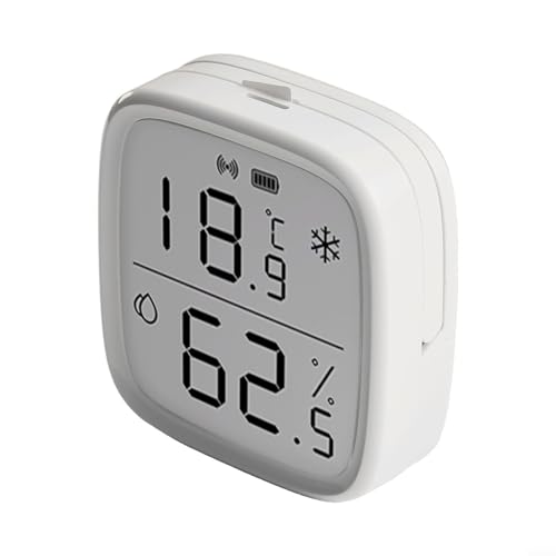 Wireless Lcd Display Temperature Humidity Sensor For Snzb-02D, 2.5 Inch Smart Hygrometer Thermometer With Large Screen, Compatible With 3.0 & Hub