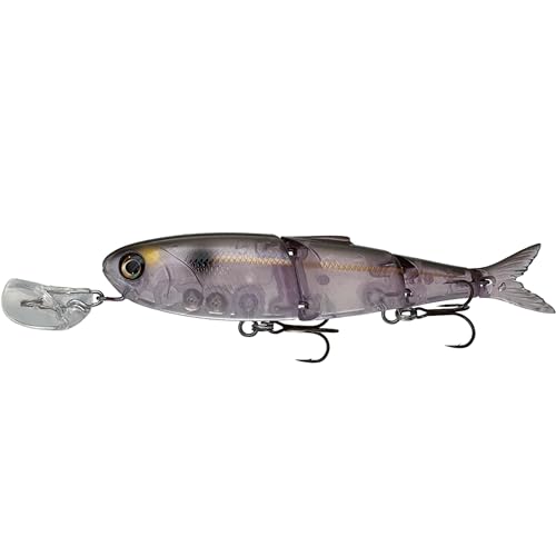 Headbanger Spitfire Topwater Fishing Lure (4-1/2" & 6-1/2") – Hybrid Wakebait & Propbait for Bass, Pike & Musky – Hard Body Swimbait with Action Lip & VMC Hooks - color: Ghost Shad, size: 4-1/2"