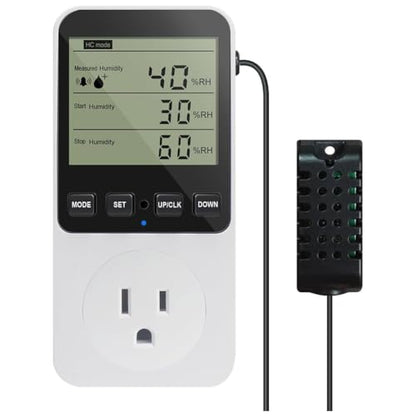 Humidity Controller Outlet 16A Direct Output Hygrometer Humidity Control Switch Humidity Sensor 20-95% US Plug