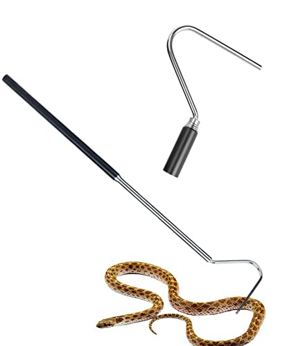 Snake Hook, YOUTHINK Stainless Steel 26.8in-39.5in Telescopic Snake Tong Reptile Grabbe with Wide Jaw Handling Tool Comfortable Grip Handle for Catching Controlling or Moving Snakes