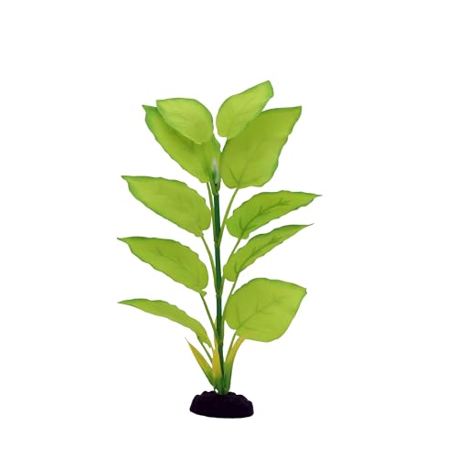 2-Pack 12 Inch Aquarium Silk Aquarium Plants, Artificial Plastic Plant | For Small Tank, Goldfish, Fish Hides - color: Light Green