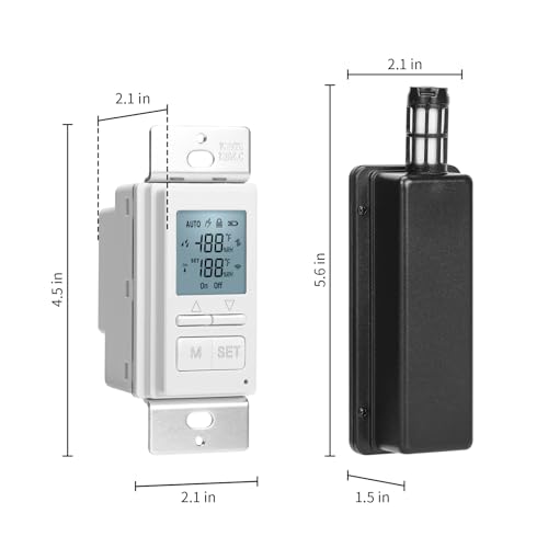 Ortis New 2024! Humidity Sensor Switch, in-Wall Bathroom Fan Automated Control Switch, Separate Sensor for Better Moisture Detection, 328ft Range, 110/220V, Keep Your Room Dry