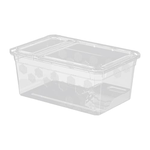 Reptile Feeding Box, Clear Terrarium, Snake Habitat Cage, Pet Breeding Box, Mini, with Terrace