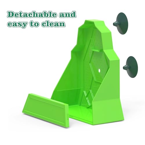 Reptile Tank Accessories, Wall-Mounted Plastic Feeder with Suction Cups, Dubia Roach & Cricket Food Bowl for Bearded Dragon, Gecko, Chameleon, Frog and Other Small Reptiles