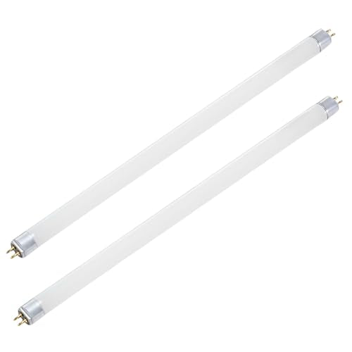 2-Pack T5 8W UVB 5.0 Reptile Lamp Tube, 5% UVB and 30% UVA Output, 11.9 in / 30.1 cm Fluorescent Bulb, Basking Light for Bearded Dragon, Rainforest Species