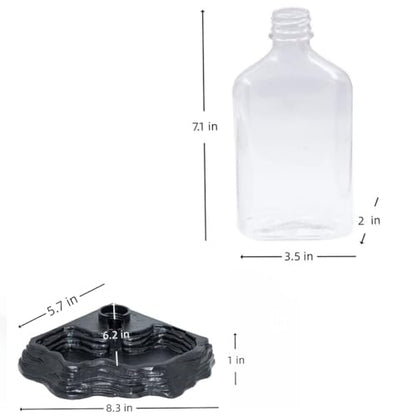 17oz Terrarium Tank Reptile Food Feeders Bowl, Water Feeder Automatic Water Dispenser Waterer Feeding Accessories, for Geckos Lizards Turtle Bearded Dragons - Black - color: Black