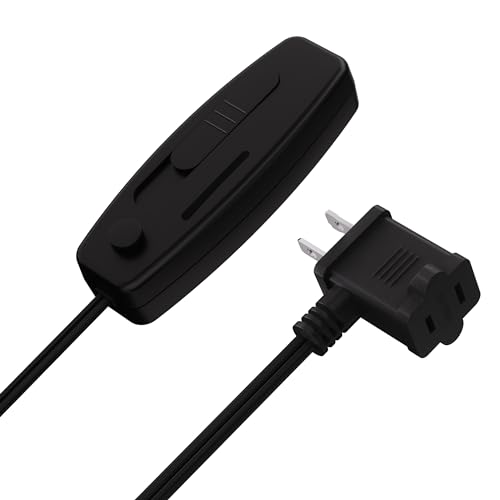 LIDER Table Top Lamp Dimmer Switch, Dimming Switch for Desk, Compatible with 120V Incandescent/Halogen, 200W Dimmable CFL/LED Lights, Locator Light, 6 ft. Cord, UL Listed, Thermoplastic, Matte Black - color: Black