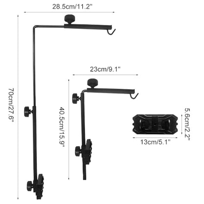 MiOYOOW Reptile Lamp Stand, Adjustable Height Terrarium Light Stand with Double Suction Cup for Reptile Glass Terrarium Tank Fish Tank Plant Tank