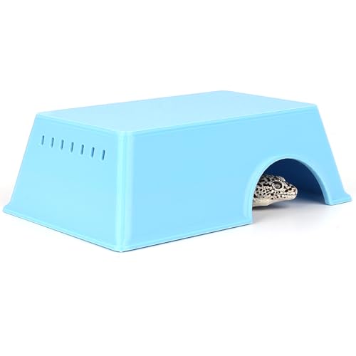 Snake Hide, Leopard Gecko Tank Accessories for Reptile Ball Python Crested Gecko Lizard Bearded Dragon - BlueHideL - color: Blue, size: Large