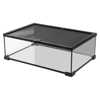 Aquatop 5.7 Gal Stackable Small Pet Terrarium - Durable Clear Glass Tank with Removable Ventilated Mesh Top for Reptiles, Arachnids, and Amphibians, RT-5.7 - size: 5.7 Gallon