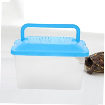 3pcs Plastic Turtle Fish Tank Hamster Cages Plastic Handheld Fish Tank Aquarium Divider Lizards Terrarium Tank Pet Lizard Habitat Pen Turtle Tank Large - color: Random Colorx3pcs, size: 15x11cmx3pcs