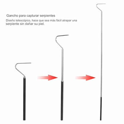 Snake Hook, YOUTHINK Stainless Steel 26.8in-39.5in Telescopic Snake Tong Reptile Grabbe with Wide Jaw Handling Tool Comfortable Grip Handle for Catching Controlling or Moving Snakes