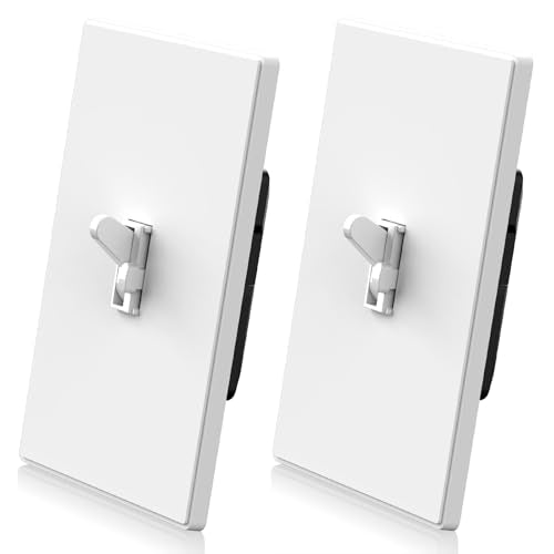 ELEGRP Digital Dimmer Switch for LED/CFL, Toggle Dimmer Switch with Decorative Frameless Design Wallplate, Single Pole/3-Way, UL Listed, 2 Pack, White - color: White, size: Screwless Design