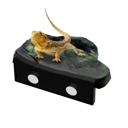 Rock Reptile Climbing Platform, Magnetic Wall Mount Leopard Gecko Basking Platform, Detachable Lizard Resting Shelf for Tree Frog Spiders Terrarium - size: Small