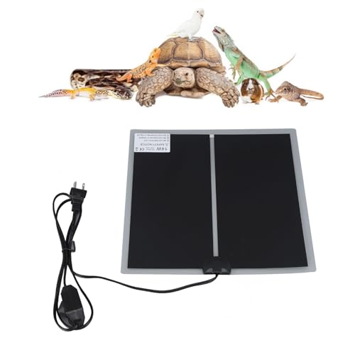 Reptile Heating Pad, Rapid Heating 110 to 120V Waterproof Adjustable Temperature Reptile Terrarium Heat Pad for Turtles, Lizards, Frogs (14W) - size: 14W