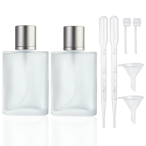 YU FENG Glass Perfume Bottles Empty Refillable Atomizer 2 Pack 100ml/3.4oz（Cylinder） - color: Style 3