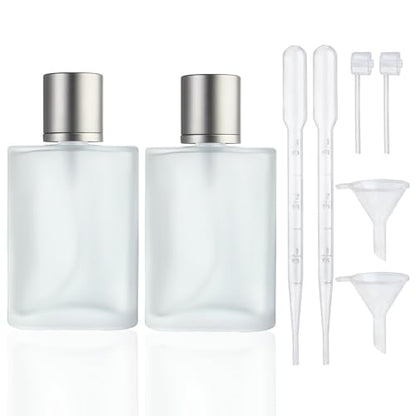 YU FENG Glass Perfume Bottles Empty Refillable Atomizer 2 Pack 100ml/3.4oz（Cylinder） - color: Style 3