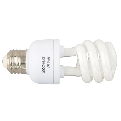 LUCKY HERP 5.0 UVB Fluorescent Bulb,Terrarium Lamp for Tropical Reptiles,E26,Screw Thread (13 Watt) - style: 13 Watts