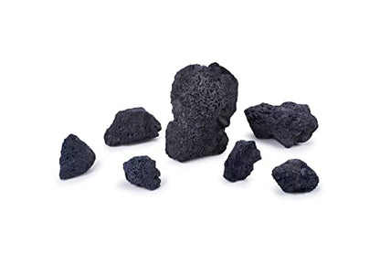 LANDEN Black Lava Stones (16lbs,3~10inch,11pcs) for Aquascaping Terrariums, Paludarium, Vivariums, Reptile and Amphibian Enclosures - size: 04 Black Lava Stones（3-10inch,16lbs）