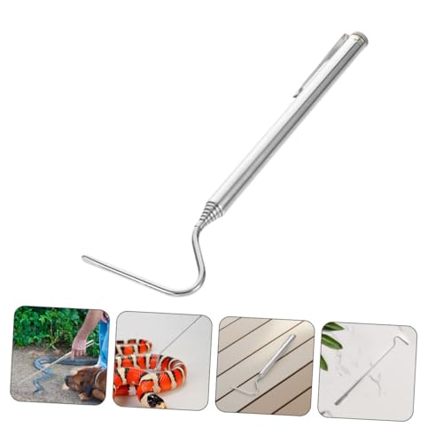 Sosoport Portable Snake Hook Stainless Steel Handling Tool for Safe Snake Capture and Control for Reptile Enthusiasts and Outdoor Adventures