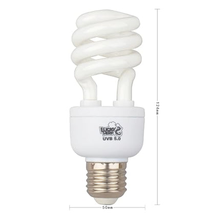 LUCKY HERP 5.0 UVB Fluorescent Bulb,Terrarium Lamp for Tropical Reptiles,E26,Screw Thread (13 Watt) - style: 13 Watts