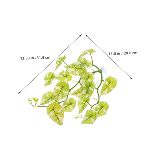 TOYANDONA 2pcs Realistic Leaves with Suction Cup Terrarium Decor for Turtle Habitat Flexible Vines for Natural Aesthetic