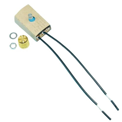 Zing Ear ZE-03 Dimmer Switch Combo Kit Rotary 120VAC 240VAC 300W MAX Repair Tools Replacement Full Range Inline Table Lamps Floor Lights LED Paper Outer Shell Brass Easy to Install Durable