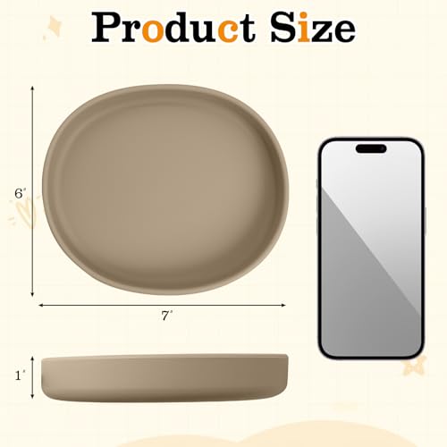 BNOSDM Silicone Dog Food Plate Shallow Dog Bowl Flat Cat Dish 1 Pack Small Puppy Plates for Small Dogs and Cats Whisker Fatigue Pet Feeding Bowls for Dry and Wet Food (Brown) - color: 1 Pcs - (Brown)