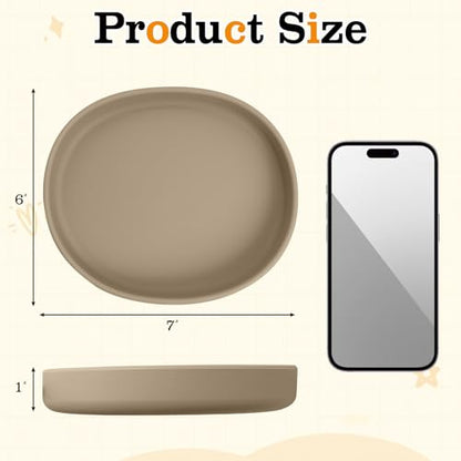 BNOSDM Silicone Dog Food Plate Shallow Dog Bowl Flat Cat Dish 1 Pack Small Puppy Plates for Small Dogs and Cats Whisker Fatigue Pet Feeding Bowls for Dry and Wet Food (Brown) - color: 1 Pcs - (Brown)