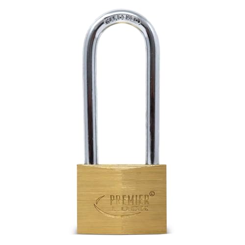 Premier Lock SBP09 Solid Brass Padlocks, 1-1/2-Inch, 1-Pack - size: 1-1/2-Inch, Long Shackle 1-Pack
