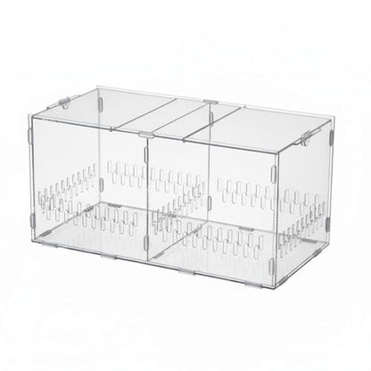 Acrylic Habitat Clear Observation Reptile Cage Secure Closure Multiple Ventilation Holes Suitable for Pet Feeding Home Display, Double Door Double - style: Double Door Double