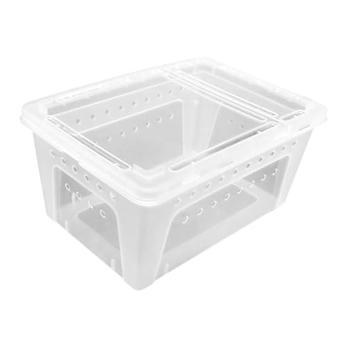 Reptile Terrarium Cage Breeding Box Animal Habitat Tank Container Acrylic Enclosure PP Material Double Opening Stackable Thickened Design Suitable, Clear - color: Clear