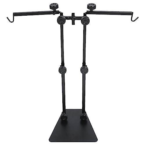 Gavigain Reptile Lamp Stand Multipurpose Double Hook Adjustable Terrarium Metal Light Stand for Reptile Terrarium Tank