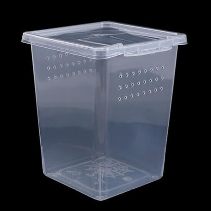 Small Reptile Breeding Box for Reptiles Small Snake Turtle Spiders Geckos Frogs Breeding Box Case Feeding Hatching Container Transparent(C) - style: C