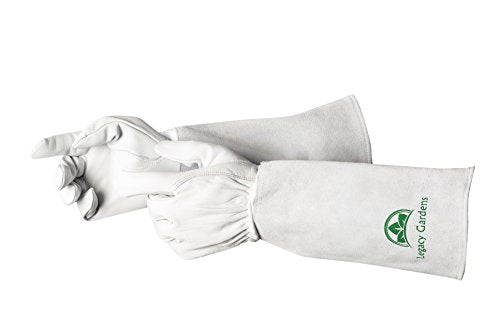 Leather Gardening Gloves for Women and Men| Thorn and Cut Proof Garden Work Gloves with Long Heavy-Duty Gauntlet | Suitable For Thorny Bushes Cacti Rose Pruning Landscaping Work- Large - color: Standard, size: Large
