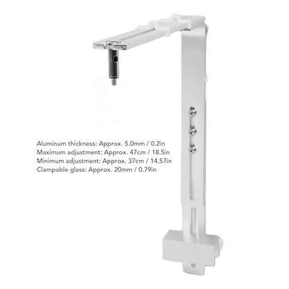 Asixxsix Fish Drop Light Mount, Adjustable Metal Light Holder, Lamp Holder Fishtank Light Stand Aquarium Light Riser Lamp Bracket for Reptile Glass Terrarium Full Spectrum Drop Light - color: Silver