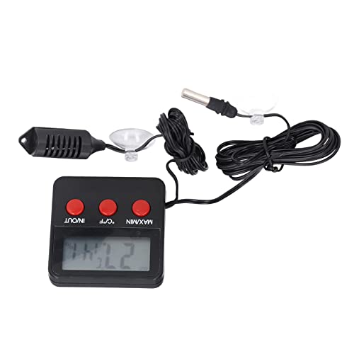 DTH 74 Humidity Temperature, Digital Thermometer Hygrometer, Accurate Indoor Outdoor Temp Sensor with External Probe, Clear Display for Room Greenhouse Reptile Terrarium