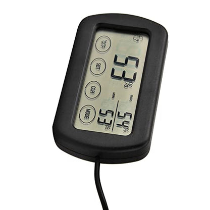 Compact LCD Display Thermometer Hygrometer, Easy Reading Digital Sensor with Suction Cup for Reptile Tanks, Pet Cage, Plant Pot, Food Storage, and More.