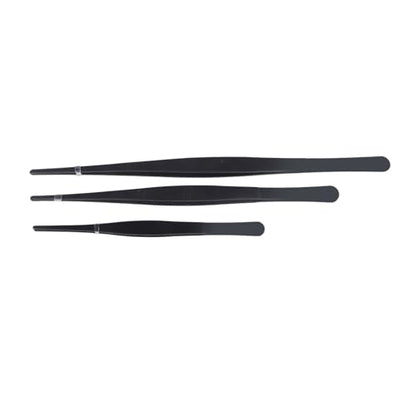 TOPINCN Reptile Feeding Long Tongs, Prevent Slip Stainless Steel Reptile Feeding Tweezers Set Easy Cleaning for Snake (Straight)