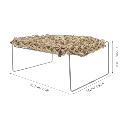 Bearded Dragon Bed: Sea Grass Reptile Sleeping Hammock, Rectangle Basking Platform, Gecko Climbing Accessories for Small Animals Snake Amphibian Bed