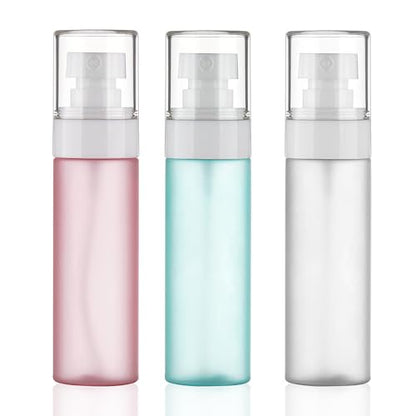 Travel Spray Bottles TSA Approved 3 Pack (2.2oz/65ml), Leak Proof Fine Mist Refillable Empty Plastic Spray Bottles for Perfume, Essential Oils, Toners, Hair & Face Mist (65 ml) - size: 65 ml